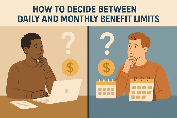 How to decide between daily and monthly benefit limits.