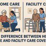 The difference between home care and facility care coverage.